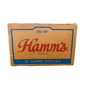 Vintage 1970s Hamm's Beer 12qt Bottles Cardboard Carrier Box